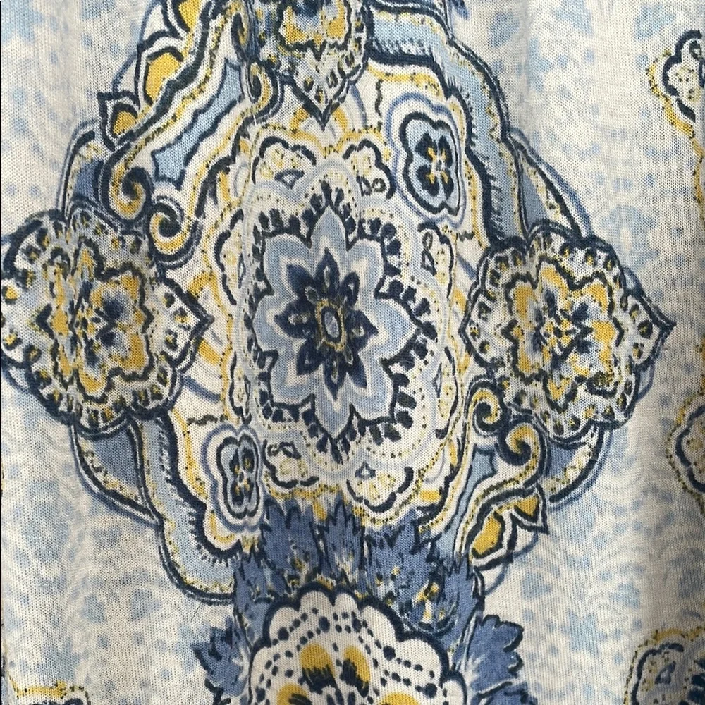 Style & Co. Blue and White Paisley Blouse Relaxed Fit - Picture 6 of 8